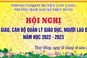 TRƯỜNG MẦM NON XÃ THỤY HÙNG TỔ CHỨC THÀNH CÔNG HỘI NGHỊ NHÀ GIÁO, CÁN BỘ QUẢN LÝ GIÁO DỤC, NGƯỜI LAO ĐỘNG NĂM HỌC 2022-2023